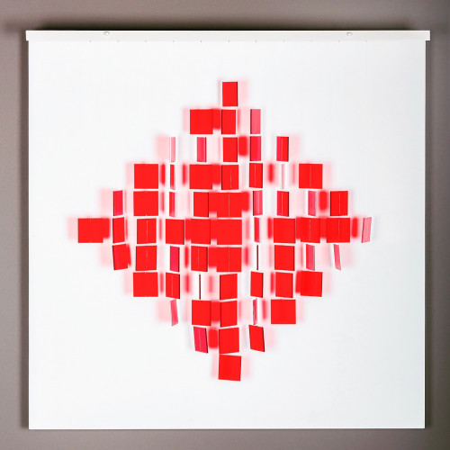 Julio LE PARC | Mobile Losange Rouge | Mixed Media available for sale on www.composition.gallery