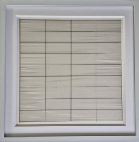 Agnes Martin Untitled 10 lithograph on vellum with dense horizontal lines and vertical divisions forming a precise rectangular grid
