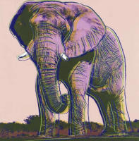 Andy Warhol African Elephant screenprint with vivid purple