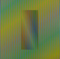Carlos Cruz-Diez Inducción Cromática a doble frecuencia portfolio with 10 lithographs featuring colorful parallel lines in shifting hues.