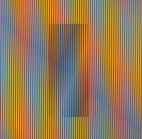 Carlos Cruz-Diez Inducción Cromática a doble frecuencia portfolio with 10 lithographs featuring colorful parallel lines in shifting hues.