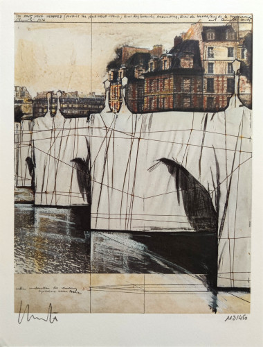 Javacheff CHRISTO | Pont Neuf Wrapped | Lithograph available for sale on composition gallery Javacheff CHRISTO | Pont Neuf Wrapped | Lithograph available for sale on composition gallery