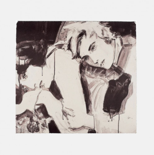 Elizabeth Peyton Oscar and Bosie lithograph 1998 portrait of two figures with soft lines and tender, melancholic atmosphere