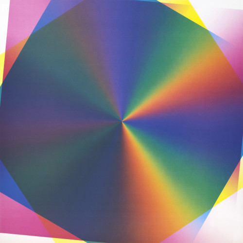 Felipe Pantone Substractive Variability Series 2 – Print 4 lithograph central gradient burst with angular color overlays 