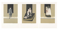 Francis Bacon Tryptych 1986/1987 etching with three panels: suited man