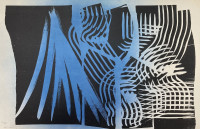 Hans Hartung Lithograph XIV from Farandole 1971 abstract print with bold black forms