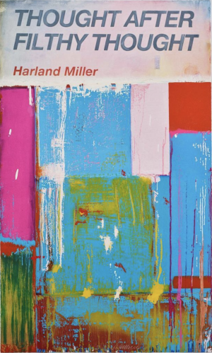 Harland Miller Thought After Filthy Thought 2019 etching with relief printing in bright abstract blocks of blue, pink, green, and yellow