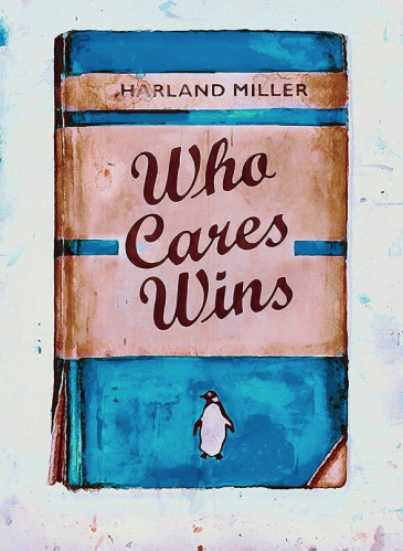 Harland Miller Who Cares Wins 2020 silkscreen from Penguin Book series blue and beige cover design edition of 250 signed and numbered