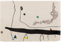 Joan Miró Le Marteau etching with black lines