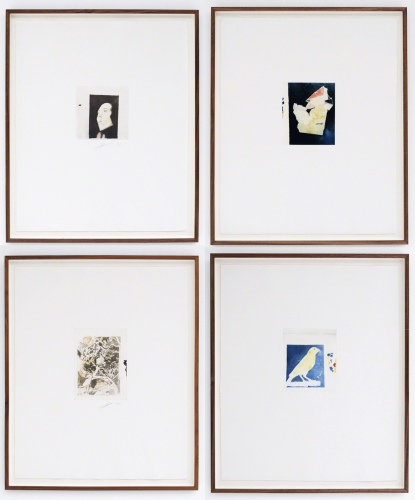 Luc Tuymans Isabel, Diorama, Scramble, Twenty Seventeen color etchings of abstract and figurative subjects framed in a grid arrangement. 