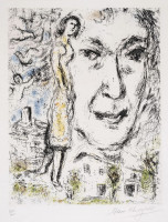 Marc CHAGALL | Autoportrait | Etching and Aquatint available for sale on composition gallery