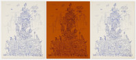 Red Grooms City of Chicago lithograph posters with cartoon tower