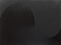 Sol LeWitt Untitled screenprint with overlapping black curved forms on white Somerset paper from Edge of Awareness portfolio