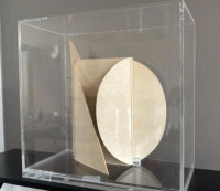 Walter Leblanc Archetypes cardboard maquette with geometric forms in transparent case