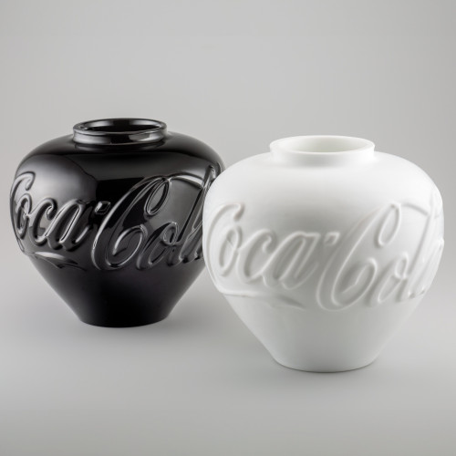 Weiwei AI | Vases in Black and White (Set of 2) | Glass available for sale on composition gallery