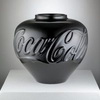 Weiwei AI | Vases in Black and White (Set of 2) | Glass available for sale on composition gallery