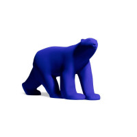 Yves Klein L'Ours Pompon resin sculpture in vivid International Klein Blue