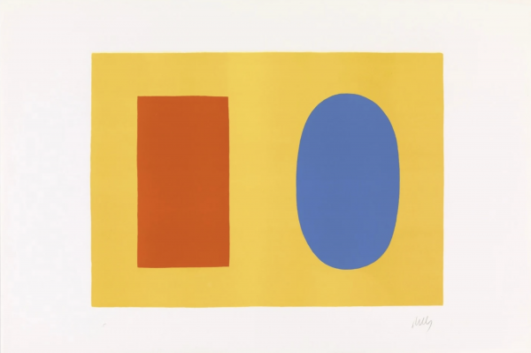 Artwork © Ellsworth Kelly - Orange and Blue over Yellow, 1964-65
