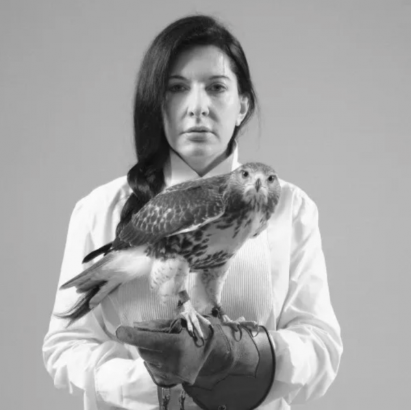 Artwork © Marina Abramovic - Portrait with Falcon, 2010