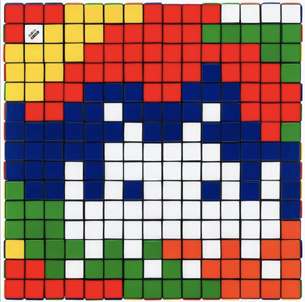 Artwork ©  Invader Rubik - Camouflage NVDR1-2, 2022