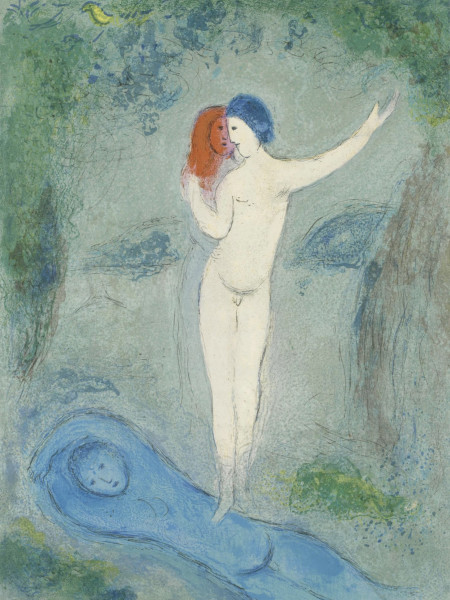Artwork © Marc Chagall - Chloë's Kiss, from Daphnis and Chloë, 1962